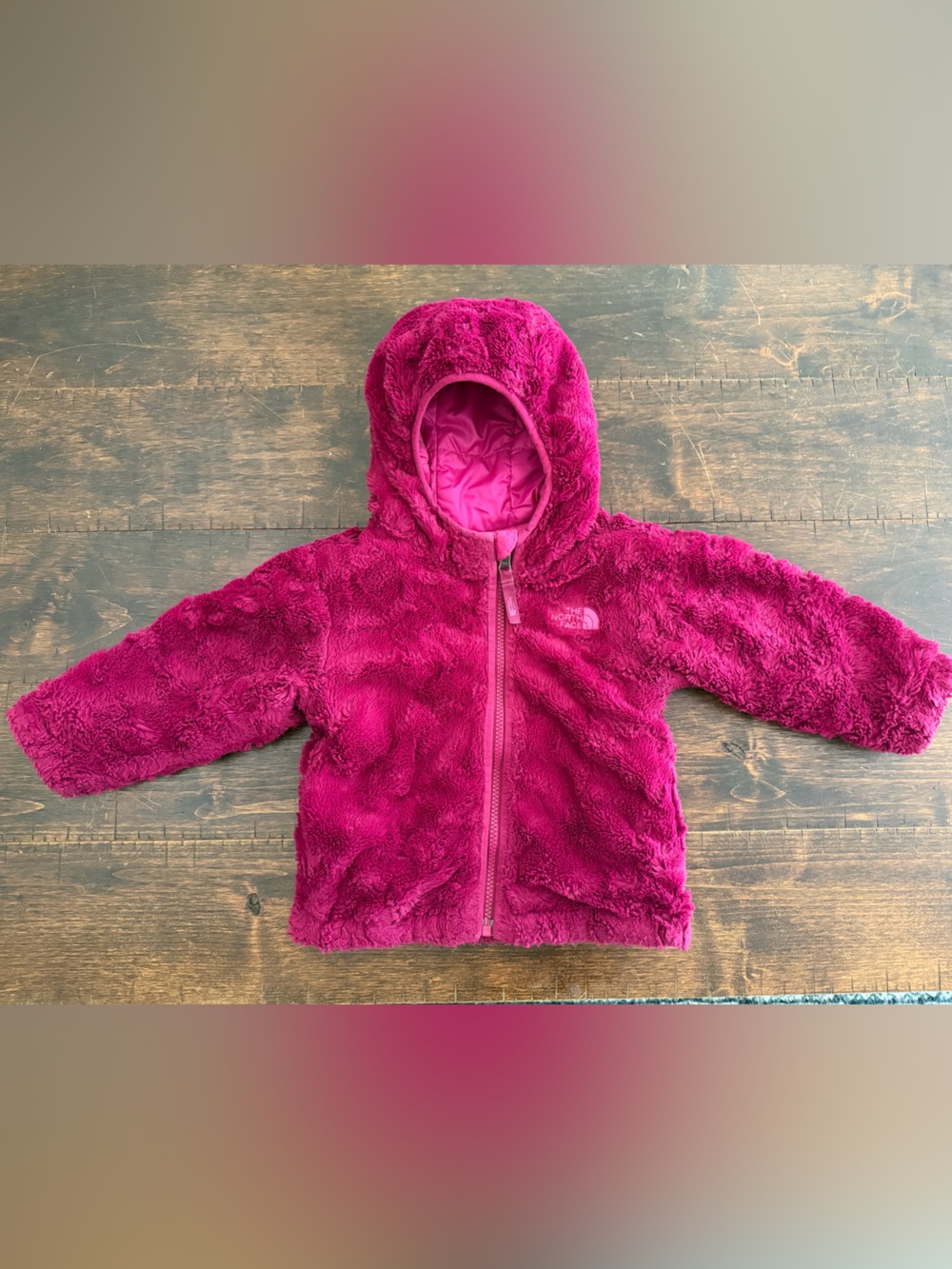 The North Face Plush Hooded Jacket, Reversible - Deep Pink Fuchsia